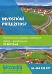 Investiční příležitost. Pozemky pro výstavbu rodinných domů u Lanškrouna. CP 29.778 m2
